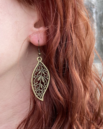 Swirl Leaf Earrings