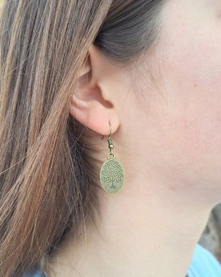 Oval Tree of Life Earrings