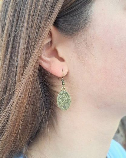 Oval Tree of Life Earrings