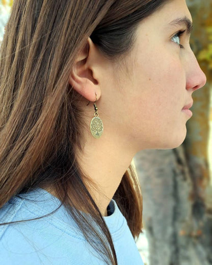 Oval Tree of Life Earrings