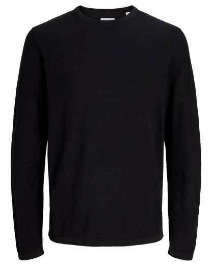 The Austin Knit Crew Neck Sweater: Black