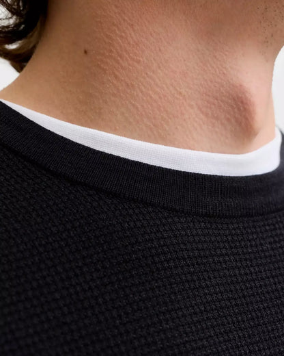 The Austin Knit Crew Neck Sweater: Black