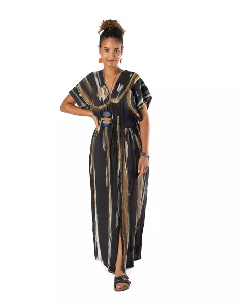 Grey + Gold Bali Maxi Dress