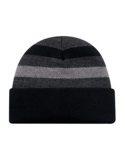 Acrylic Cuff Striped Toque - 3 COLORS