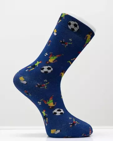 Blue Soccer Men's Bamboo Dress Socks 🍁