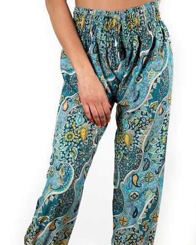 Blue Paisley Bali Pants
