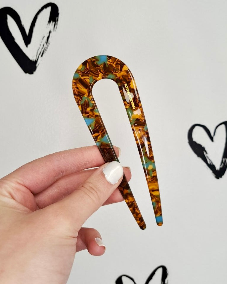 Marble Resin French Hair Pin