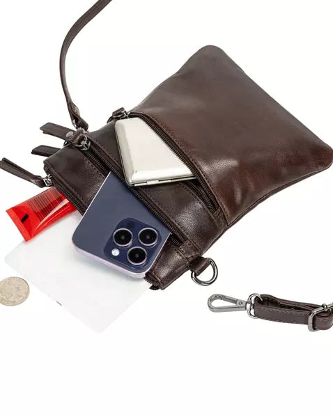 The Cedar Leather Compact Crossbody Purse