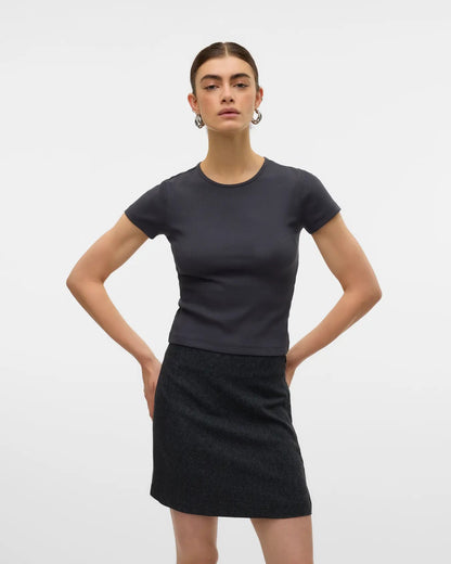 The Chloe Crew Neck Short Top - 2 COLORS