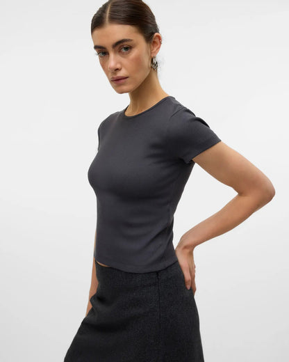 The Chloe Crew Neck Short Top - 2 COLORS