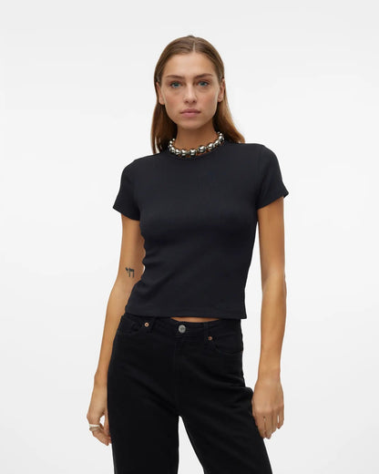 The Chloe Crew Neck Short Top - 2 COLORS