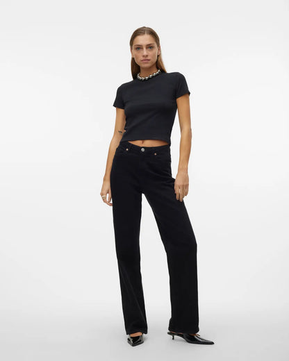 The Chloe Crew Neck Short Top - 2 COLORS