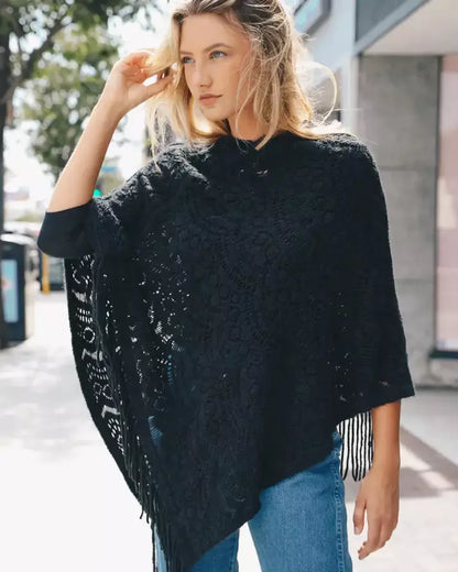 The Scallop Lace Poncho - 3 COLORS