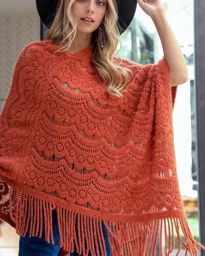 The Scallop Lace Poncho - 3 COLORS