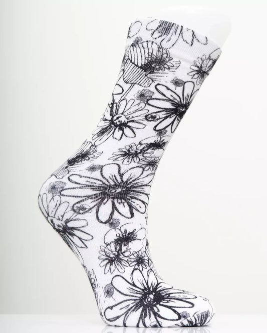 Flower Sketch Bamboo Dress Socks 🍁