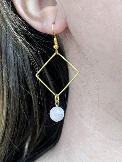 Faye Rose Quartz Earrings