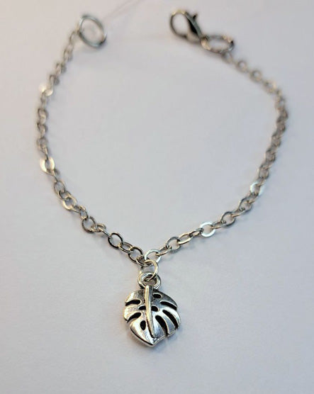 Fern Leaf Silver Charm Bracelet