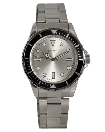 Men's Silver Sunray Analog Watch