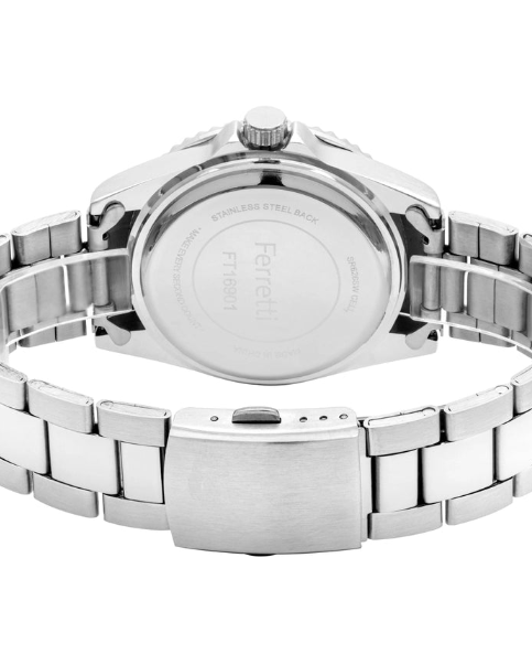 Men's Silver Sunray + Black Face Analog Watch