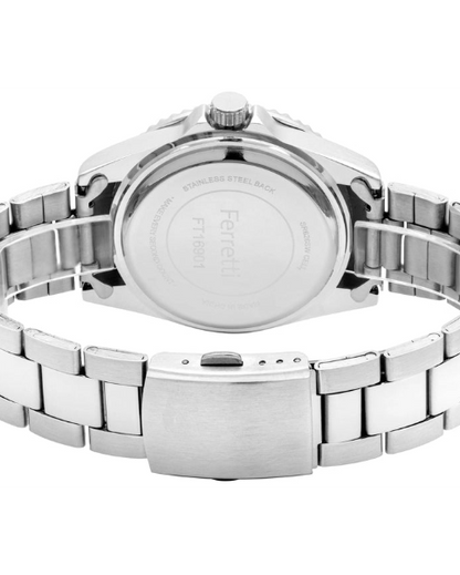 Men's Silver Sunray + Black Face Analog Watch