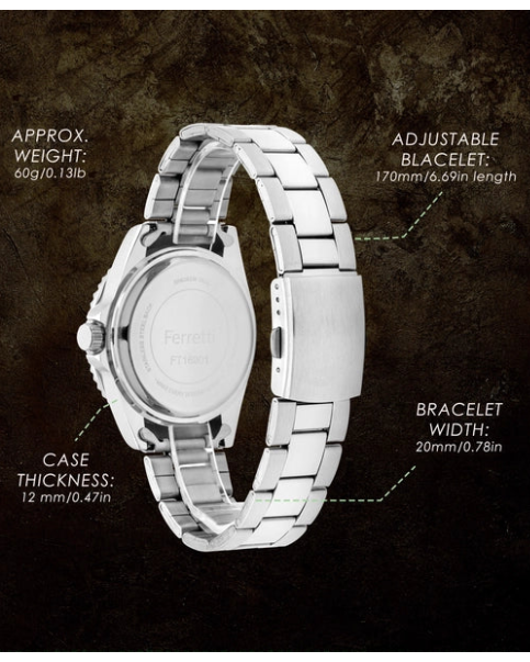 Men's Silver Sunray + Black Face Analog Watch