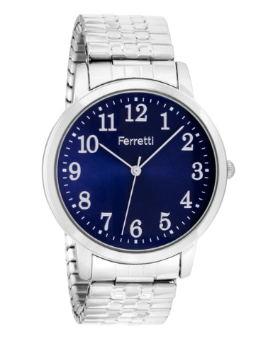 Unisex Silver + Blue Expansion Watch