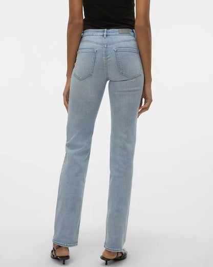 The Flash Mid Rise Light Blue Straight Jean