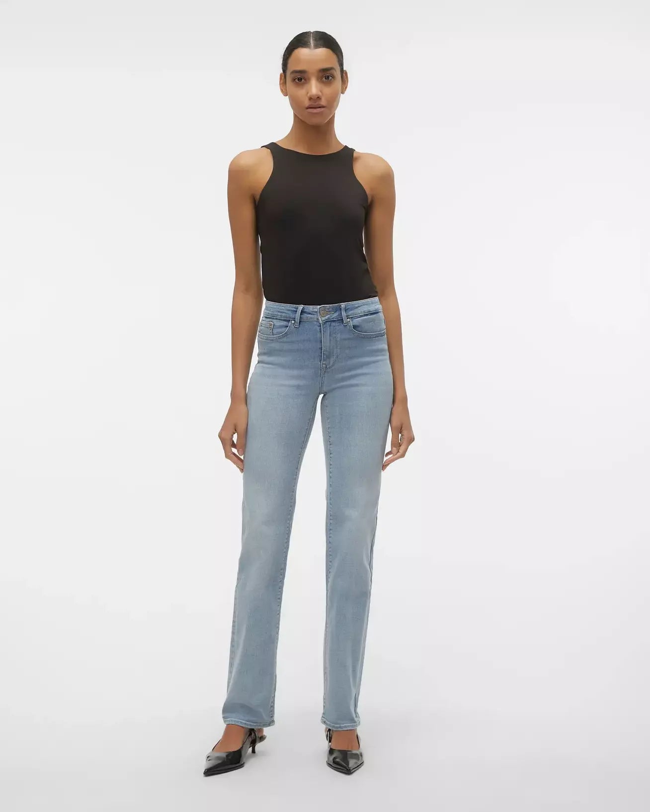 The Flash Mid Rise Light Blue Straight Jean