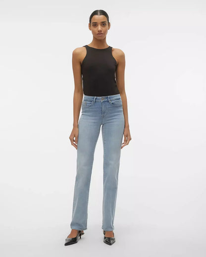The Flash Mid Rise Light Blue Straight Jean