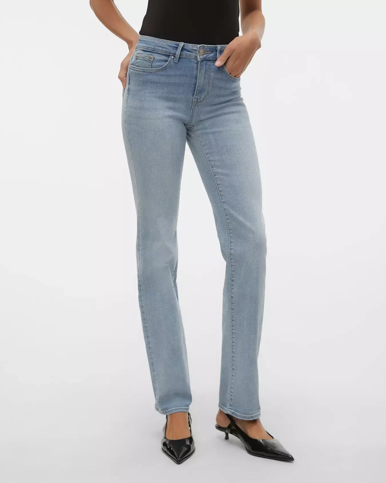 The Flash Mid Rise Light Blue Straight Jean
