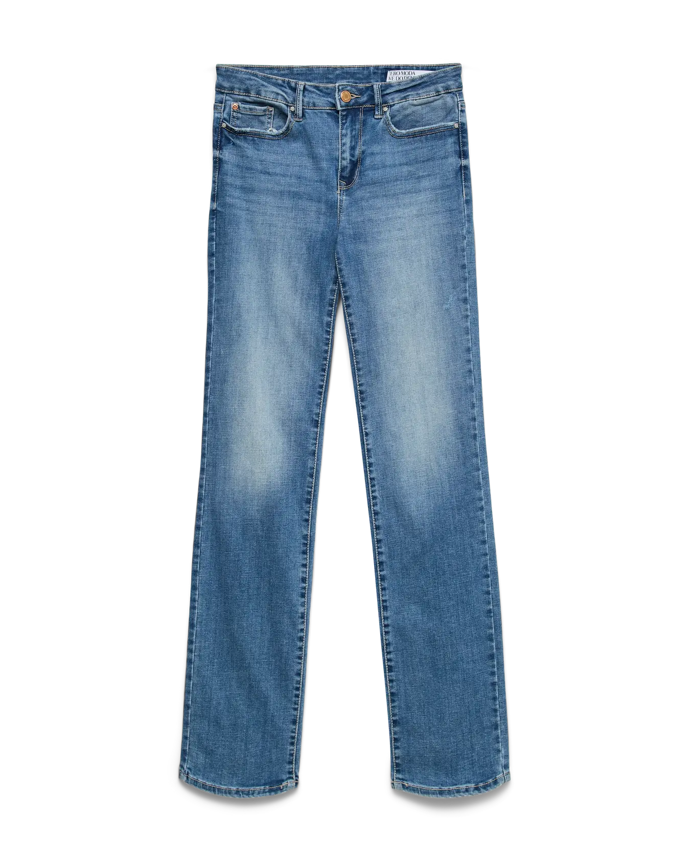 The Flash Mid Rise Medium Blue Straight Jean