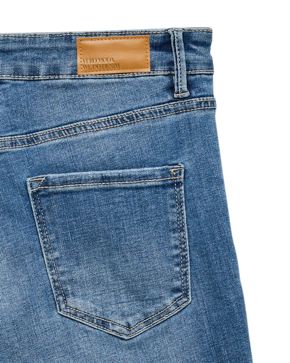 The Flash Mid Rise Medium Blue Straight Jean