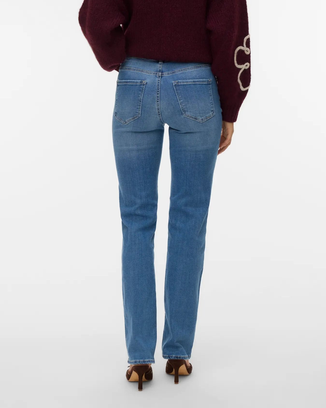 The Flash Mid Rise Medium Blue Straight Jean