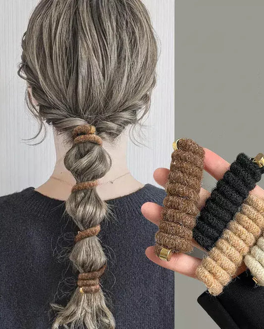 Fuzzy Telephone Coil For Bubble Ponytail