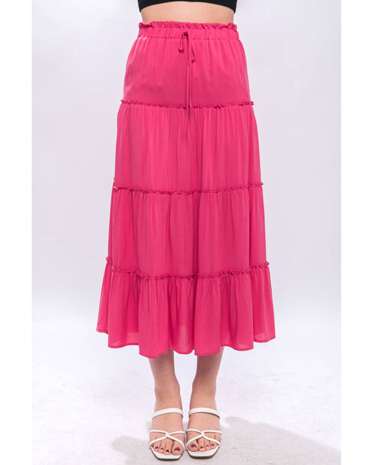 Tiered Long Maxi Skirt: 3 Colors