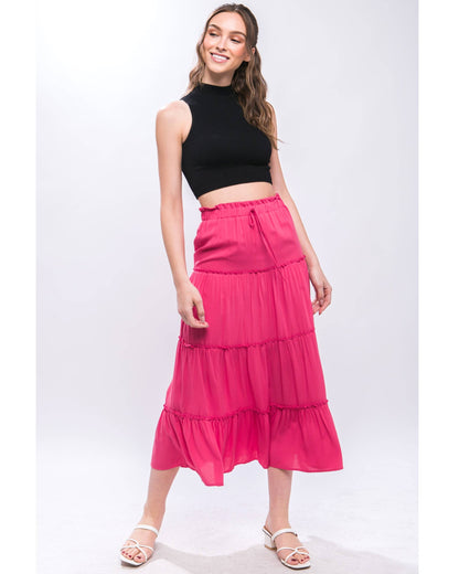 Tiered Long Maxi Skirt: 3 Colors