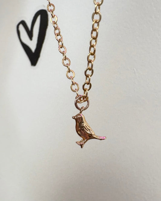 Gold Chickadee Necklace