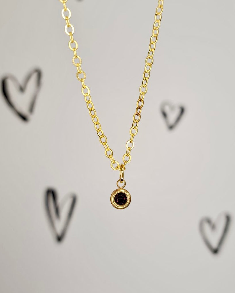 Gold Birthstone Necklace