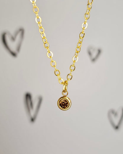 Gold Birthstone Necklace