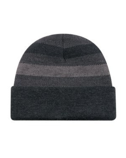 Acrylic Cuff Striped Toque - 3 COLORS