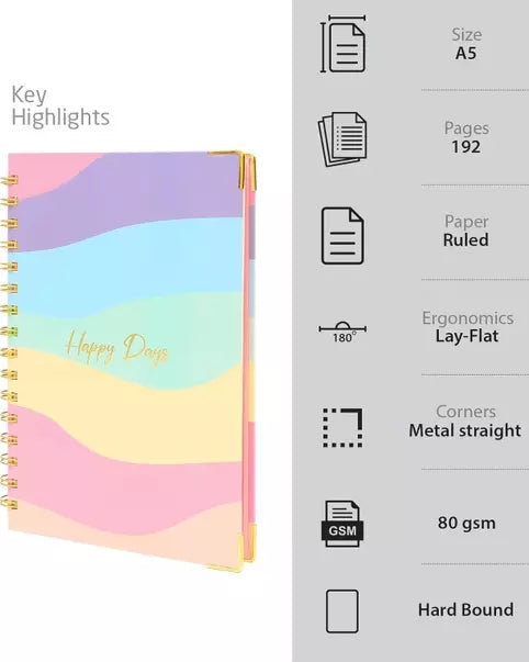 Pastel Rainbow Undated Daily Planner 🍁