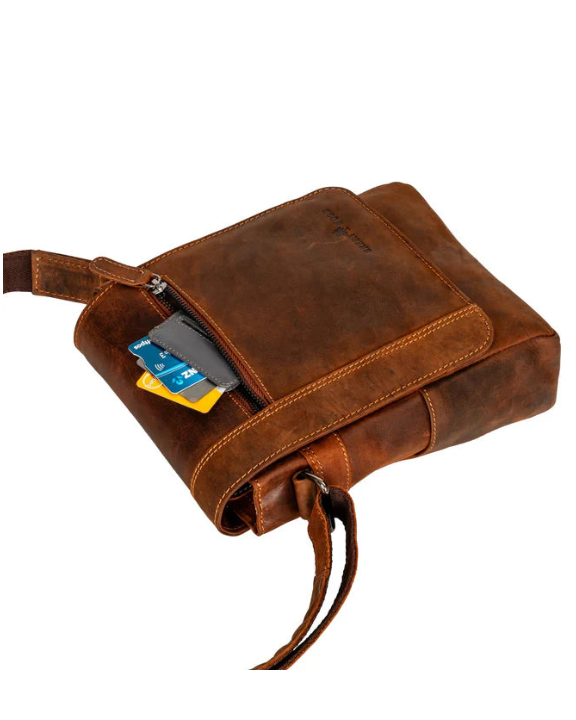 Henry Unisex Leather Mini-Messenger Bag: 2 COLORS