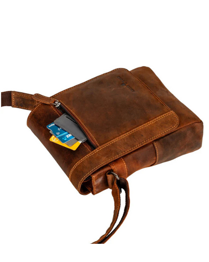 Henry Unisex Leather Mini-Messenger Bag: 2 COLORS