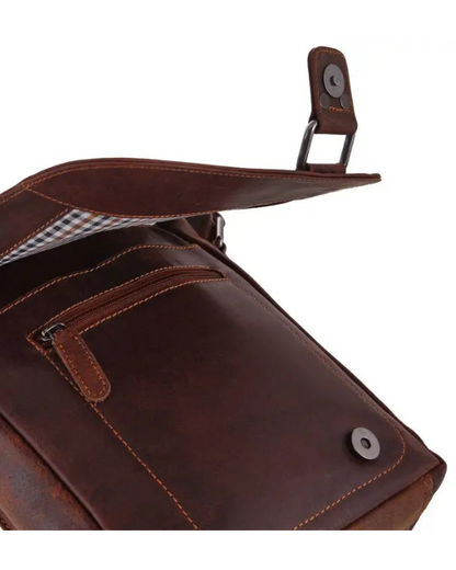 Hobart Unisex Leather Crossbody Bag: 2 COLORS
