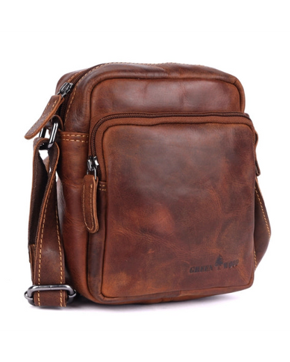 Hudson Unisex Leather Compact Crossbody Bag