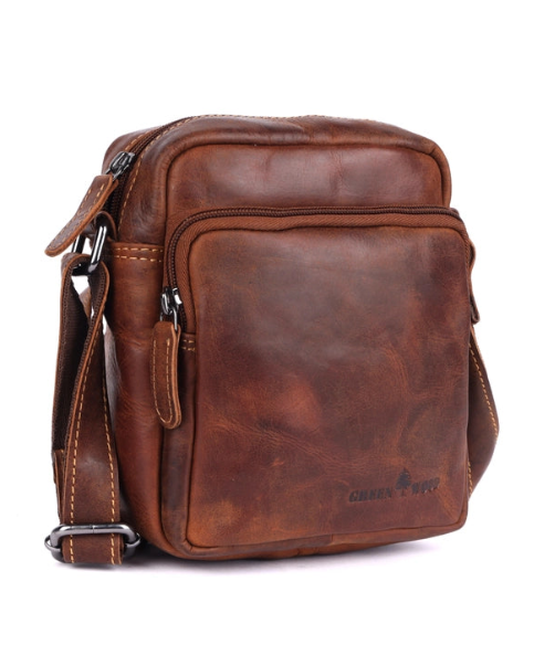 Hudson Unisex Leather Compact Crossbody Bag