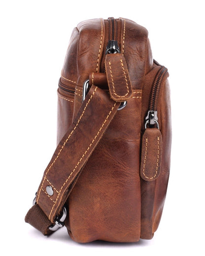 Hudson Unisex Leather Compact Crossbody Bag