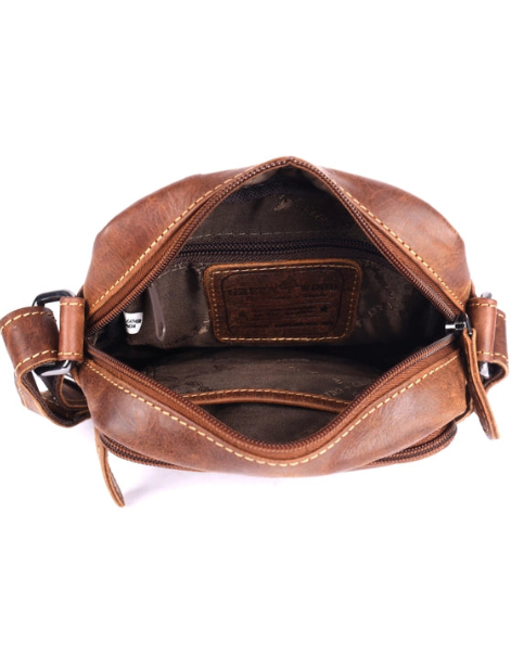 Hudson Unisex Leather Compact Crossbody Bag