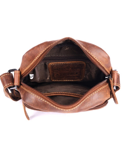Hudson Unisex Leather Compact Crossbody Bag