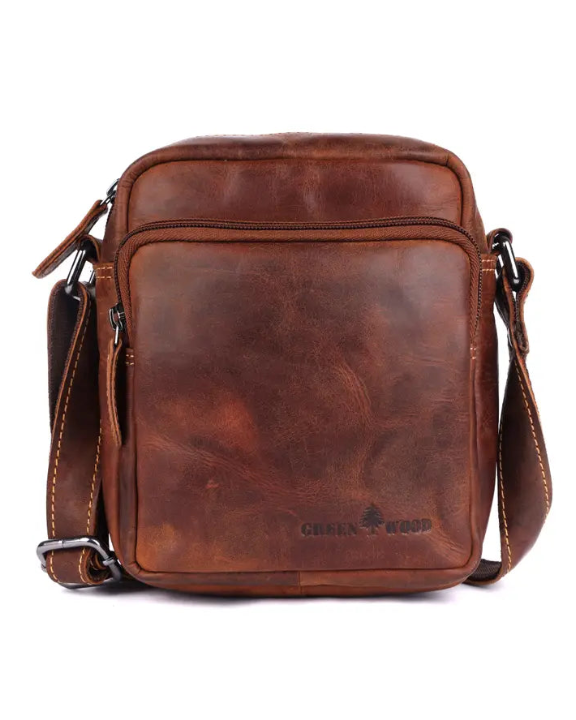 Hudson Unisex Leather Compact Crossbody Bag